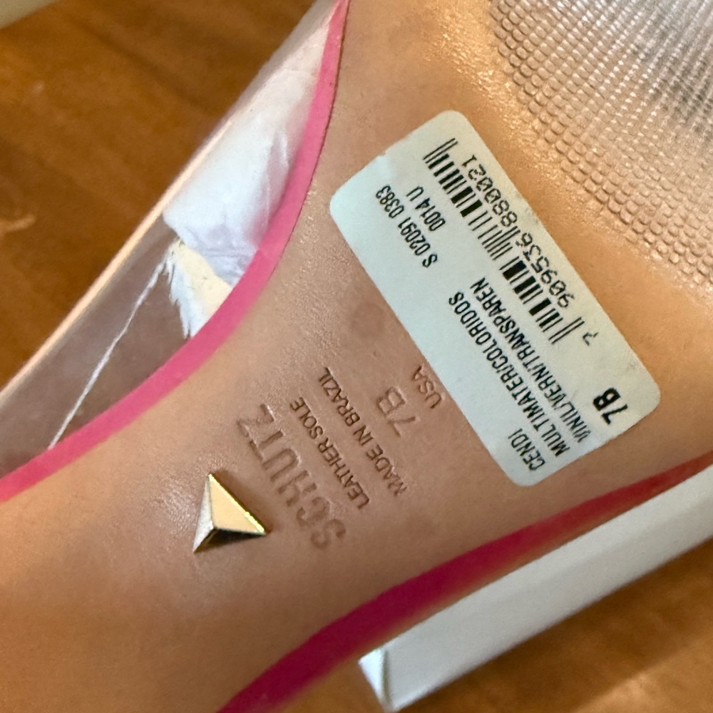SCHUTZ Hot Pink and Clear Pointed Stiletto Pumps LIKE NEW WORN ONCE - Picture 4 of 8